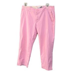 Izod classic fit pink cropped  99% cotton 1% spandex pants size 10